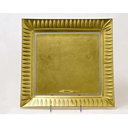 Gold Etched Leaf Square Platter
