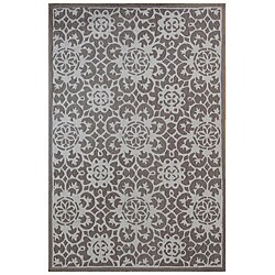 Hand-hooked Grey Area Rug ( 5' x 7' 6' )