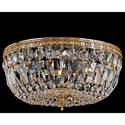 Crystal 2-light Flush with Olde Brass Finish