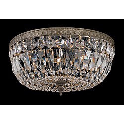 Crystal 2-light Flush with English Bronze Finish