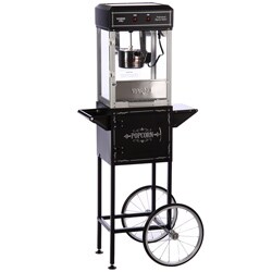 Popcorn Maker with Trolly Black