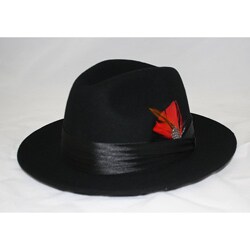 Ferrecci Men's Black Stingy Fedora Hat