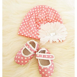 Pink and White Polka Dot Baby Gift Set
