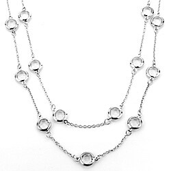 ELYA Designs Silvertone Clear Crystal Double Strand Necklace