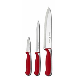 J.A. Henckels Fine-edge Synergy Red 3-Piece Completer Gift Set 