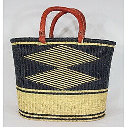 Hand-woven Nangua African Basket Shopper Tote