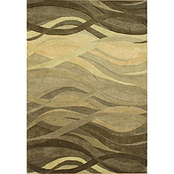 Handmade 'Metro Classic' Green Wool Area Rug (10' x 12')