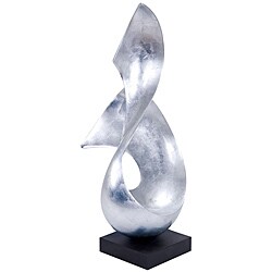 Casa Cortes Modern 26-inch Silver Abstract Swirl Table Sculpture Decor