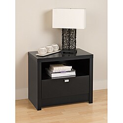 Valhalla Designer Series Black 1-Drawer Nightstand