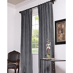 Natural Grey 108-inch Velvet Blackout Curtain Panel