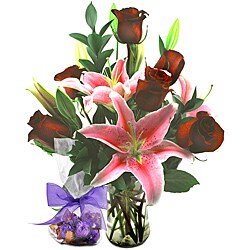 Sweets in Bloom 'Serenity Fragrant' Flower Bouquet with Godiva Chocolate Truffles
