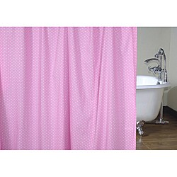 Cottage Home 72-inch Pink and White Mini Dot Shower Curtain