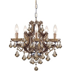 Crystorama Maria Theresa Antique Brass 5-light Chandelier
