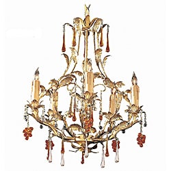 Crystorama Ritz Gold Leaf 5-light Chandelier 