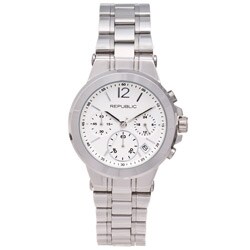 Republic Women's Stainless Steel Runway Chronograph Watch