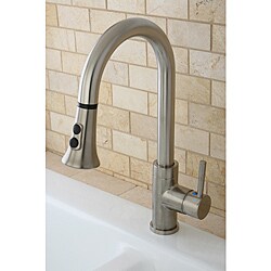 Kitchen Satin Nickel Single Handle Faucet with Pull Down Spout
