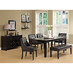 Dark Espresso Veneer Top Dining Table