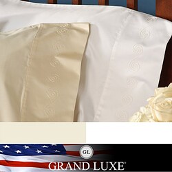 Grand Luxe Egyptian Cotton Sateen 1200 Thread Count Swirl Deep Pocket Sheet Set and Pillowcase Separates