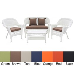 White Wicker 4-piece Patio Conversation Set