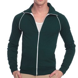 American Apparel Unisex Forest/ White California Fleece Track Jacket 