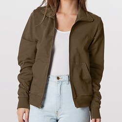 American Apparel Unisex Army California Fleece Zip Jogger Jacket