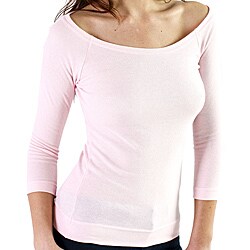 American Apparel Women's Light Pink Thermal 3/4-sleeve Top