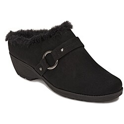 A2 by Aerosoles Women's 'Bluetint' Black Faux Fur Clogs