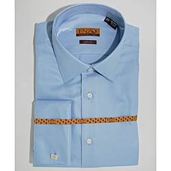 Enzo Tovare Men's Blue Cotton Dress Shirt