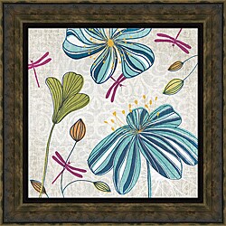 Tandi Venter 'Flowers & Dragonflies' Framed Print Art