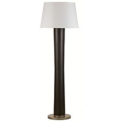 One Light Walnut Wood Floor Lamp