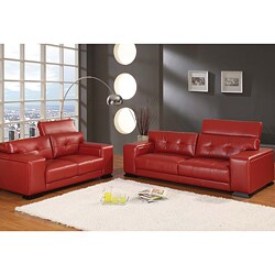Malibu Red 2-piece Sofa Loveseat Set