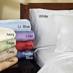 Fresno Stripe Cotton Sateen 400 Thread Count Queen Sheet Set
