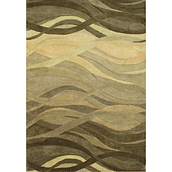 Handmade Metro Classic Green Wool Area Rug (9'x12')