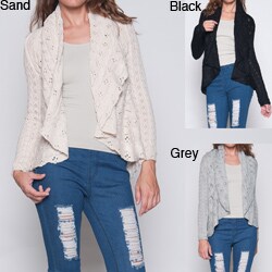 Elan Women's Pointelle Circle Sweater Wrap