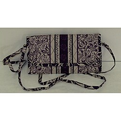 Laura Ashley Quilted Cotton Purple Tri-fold Clutch