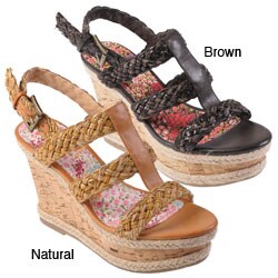 Journee Collection Women's 'Pippa' T-Strap Platform Wedge Sandals