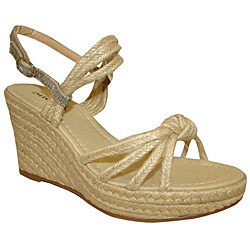 Bucco Women's Beige Espadrille Wedge Sandals