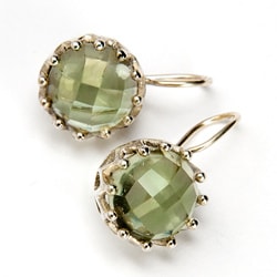 Green Amethyst Sterling Silver Earrings (India)