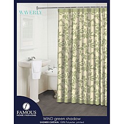 Waverly Leaves Beige/Green Shower Curtain