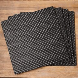 Allegro Black Hard-backed Square Placemats (Set of 4)