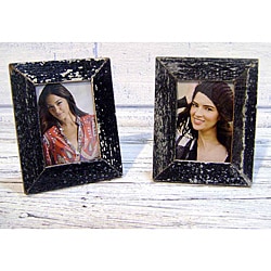 Set of 2 Boatwood Black Photo Frames (Thailand)