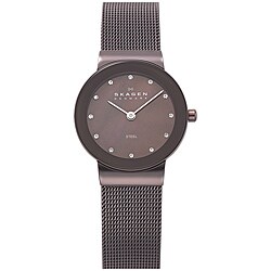 Skagen Denmark Women's Watch Glitzy Brown Mesh