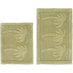 Celebration 'Palm Tree' Cotton Bath Rugs (Set of 2)