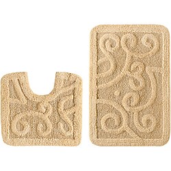 Celebration 'Large Scroll' Cotton Bath Rugs (Set of 2)