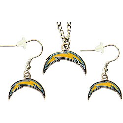 San Diego Chargers Necklace and Dangle Earring Charm Set