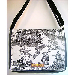 Handmade Medium Black Day of the Dead Messenger Bag