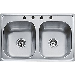 TEKA Stainless Steel 33-inch Top Mount Double Bowl Kitchen Sink