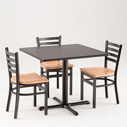 Dark Cherry Reversible Commercial 5 Piece Dining Set