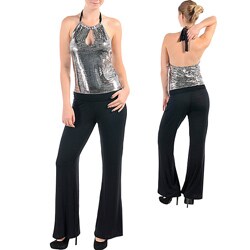 Stanzino Women's Black and Silver Long Romper