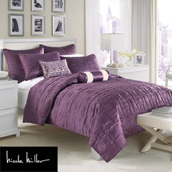 Nicole Miller City Square Blackberry Twin-size Coverlet